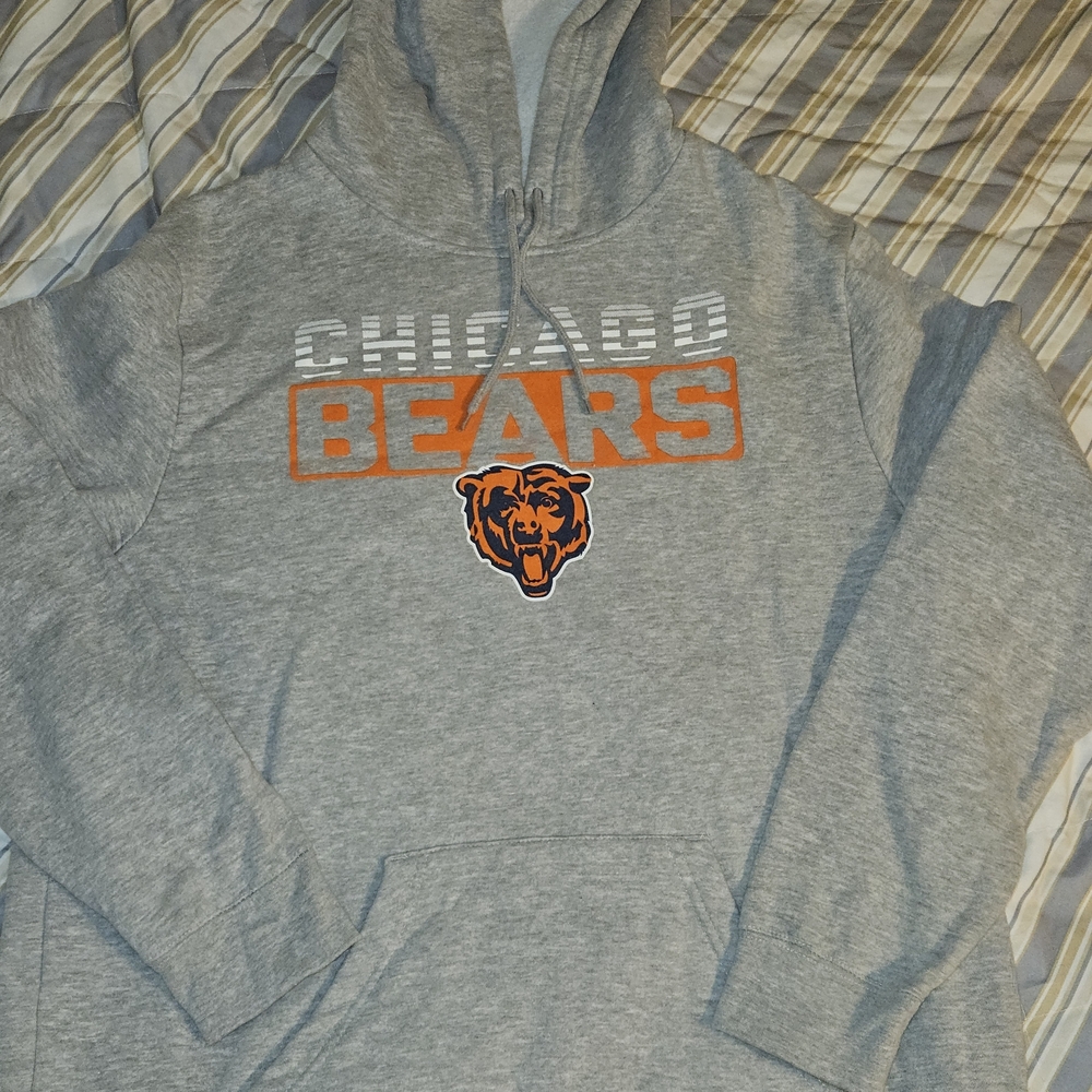 NFL Chicago Bears Gray and Orange Hoodie